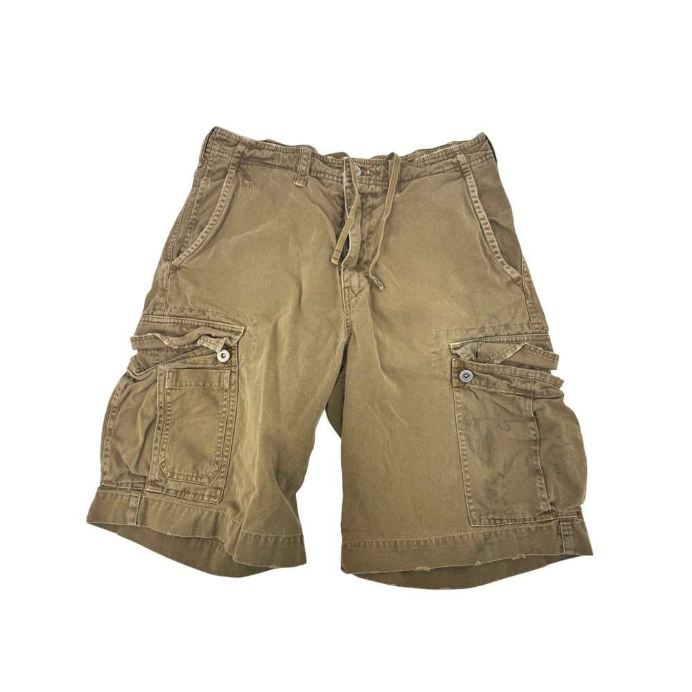 VTG American Eagle Cargo Shorts Mens 30 Khaki Brown Distressed Utility Gorpcore